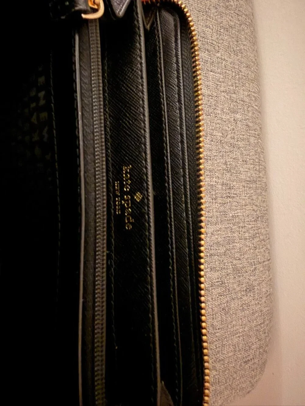 Kate Spade Black Blake Avenue Neda with Gold Zipper Zip Around Large Wallet